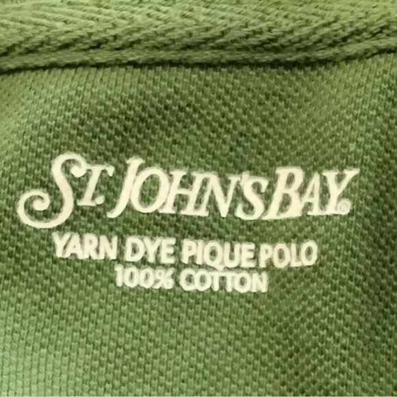 St Johns Mens Sizes XL Polo Shirt Bay Yarn Dye Pique Green Striped Casual - Picture 6 of 7